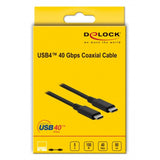 Delock Cable coaxial USB4 de 40 Gbps (negro, 0,8 metros)