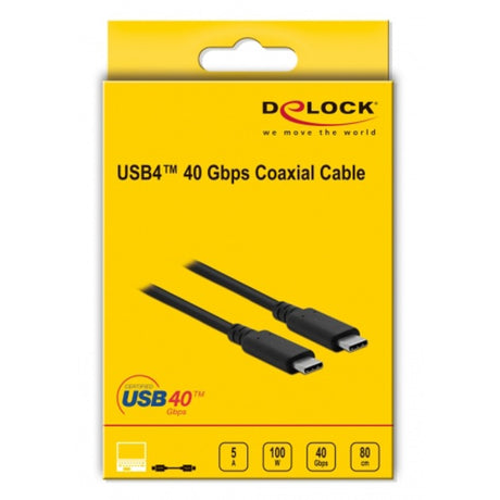 Delock Cable coaxial USB4 de 40 Gbps (negro, 0,8 metros)