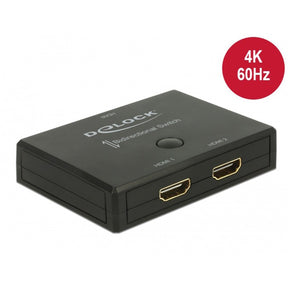 Delock HDMI 2 - 1 conmutador HDMI bidireccional 4K 60 Hz (negro)