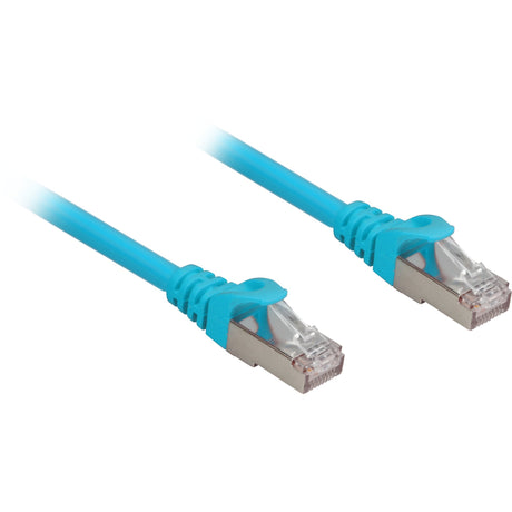 Cable de red Sharkoon SFTP, RJ-45 con Cat.6a (azul, 0,5 metros, libre de halógenos)