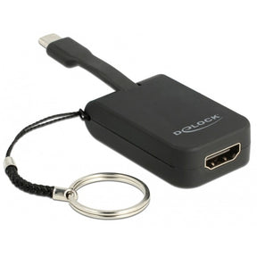 Delock USB-C > Llavero adaptador HDMI (negro, 4k 30hz)