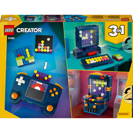 Lego® Creator modelo de juguete de consola de juegos retro 3 en 1: conviértalo en una máquina de escritorio o arcade - 31380