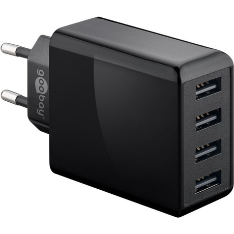 Cargador USB de 4 vías Goobay (30 W) (negro)