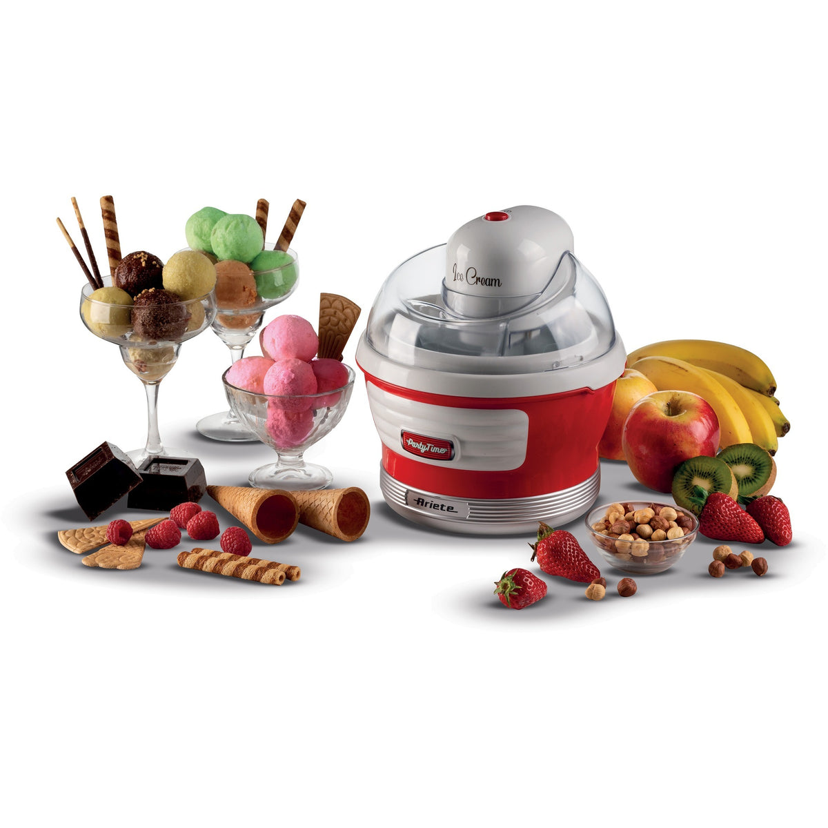 Máquina para hacer helados Ariete party time 0643 00 (rojo blanco)
