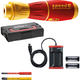 Wiha 44318 | destornillador electrónico speede® ii eléctrico | 7 piezas | con delgados | 2x batería 1.6ah y cargador USB en l-boxx mini - 44318