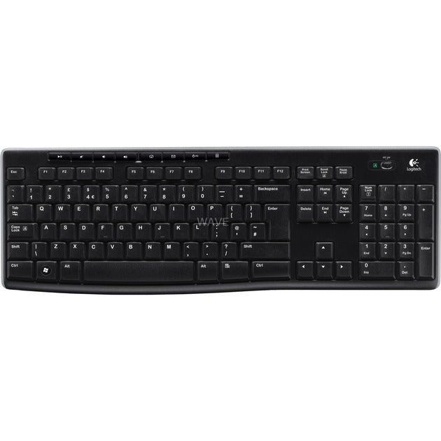 Teclado inalámbrico Logitech k270 (negro, diseño europeo (qwerty), cúpula de goma)