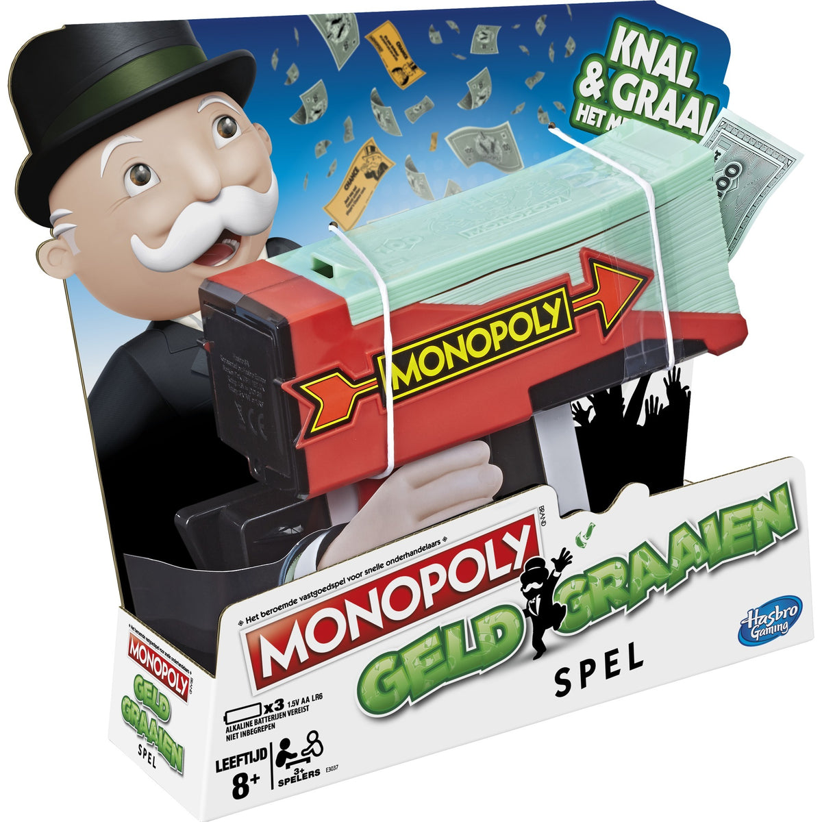 Monopoly de Hasbro: juego para robar dinero (holandés, a partir de 3 jugadores, a partir de 8 años)