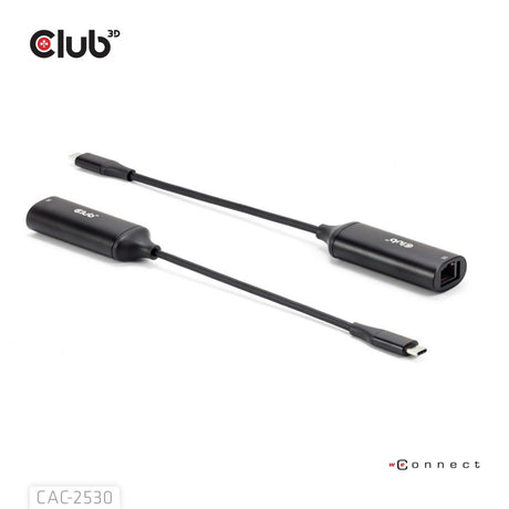 Adaptador Club 3D USB-C a RJ45 Ethernet MF de 5 Gbps (negro)