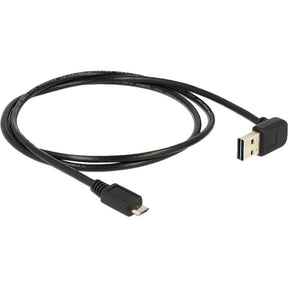 Delock USB-A 2.0 macho 90° > cable micro-USB macho (negro, 1 metro)