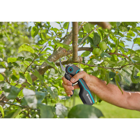 Tijeras de podar Gardena AssistCut (turquesa negra, bypass)