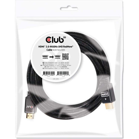 Cable Club 3D HDMI 2.0 Redmere (negro, 15 metros, 4K 60Hz)