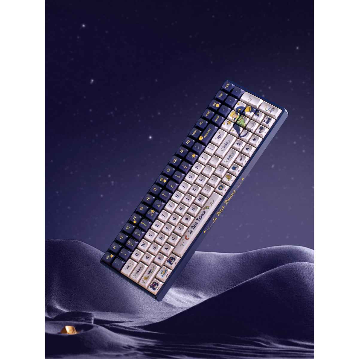 Teclado mecánico para juegos Iqunix f97 starry tryst rgb (azul oscuro, diseño estadounidense (qwerty), rojo gateron, 96%, LED rgb, intercambiable en caliente, pbt, 2,4 ghz | bluetooth 5.1 | usb-c)