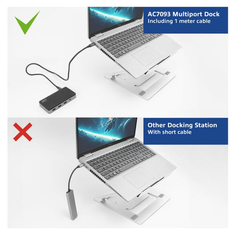 Conectividad Act Estación de acoplamiento USB-C 4K MST (negro gris)