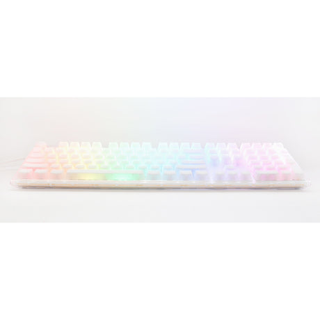 Teclado mecánico Ducky one 3 aura white rgb (blanco, diseño estadounidense (qwerty), rojo cereza mx, 100%, doble disparo abs, intercambio en caliente)