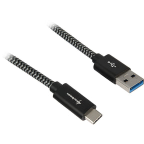 Cable Sharkoon USB 3.2, USB-A > USB-C (negro gris, 1 metro)
