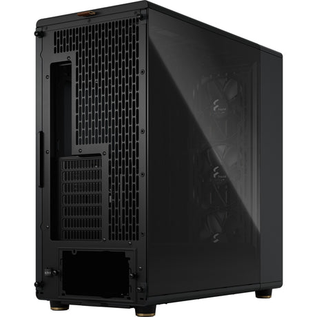 Carcasa de torre midi fractal design north xl (color madera negra | 2x USB-A | 1x USB-C | vidrio templado)