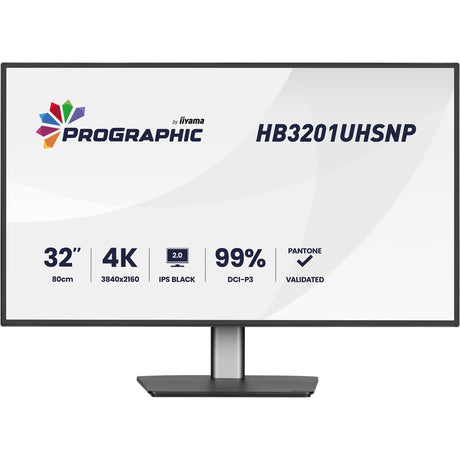 Monitor iiyama prographic hb3201uhsnp-b1 31.5 4k uhd (negro (mate), hdmi, displayport, usb-c, audio)