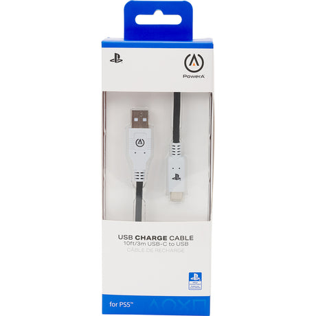 Cable Powera USB-C para Playstation 5 (blanco y negro, 3 metros)