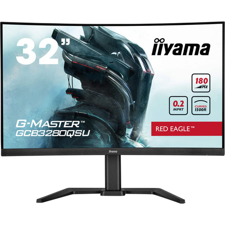 Iiyama G-Master Red Eagle GCB3280QSU-B2 Monitor gaming curvo de 31,5 (negro, 2x HDMI, display port, 2x USB-A, USB-B, 180 Hz)