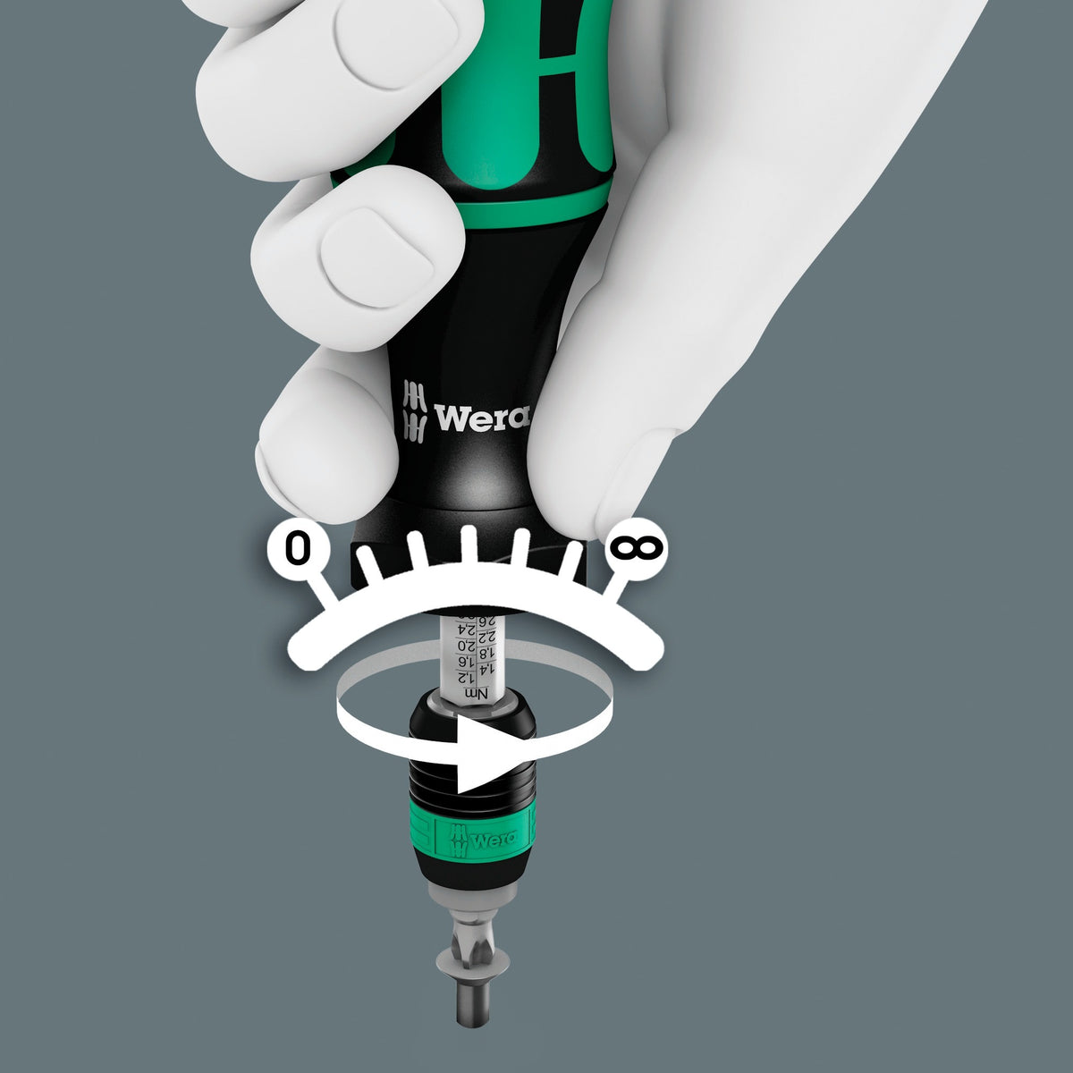 Wera 7440 41 Juego de destornilladores dinamométricos Kraftform 0,3-3,0 nm (negro verde, 26 piezas)