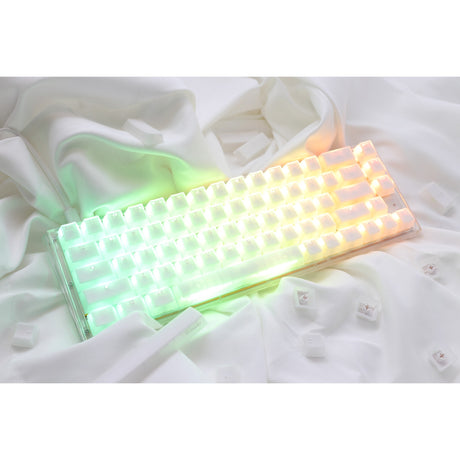 Teclado mecánico Ducky one 3 sf aura white rgb (blanco, diseño estadounidense (qwerty), marrón cereza mx, 65 %, abs de doble disparo, intercambio en caliente)