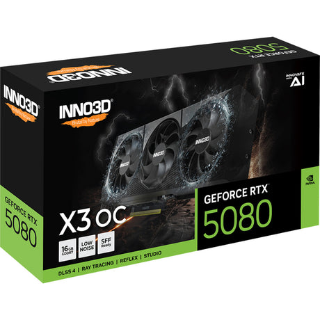 Inno3d n50803-16d7x-17603930 geforce rtx 5080 x3 oc, atx, 16gb, gddr7, 256 bits, 960gb s, pcie5, 360w