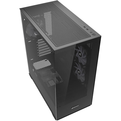 Carcasa de torre midi Sharkoon sk6 argb (negro | 2x usb-a | rgb | vidrio templado)