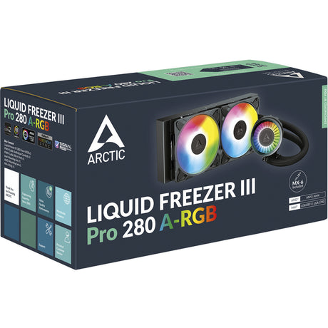 Arctic Liquid Freezer III Pro 280 A-RGB Refrigeración por agua (negro, conector de ventilador PWM de 4 pines)
