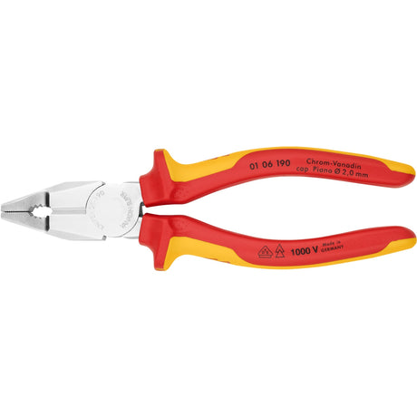 Alicate universal Knipex 01 06 190 (rojo amarillo)