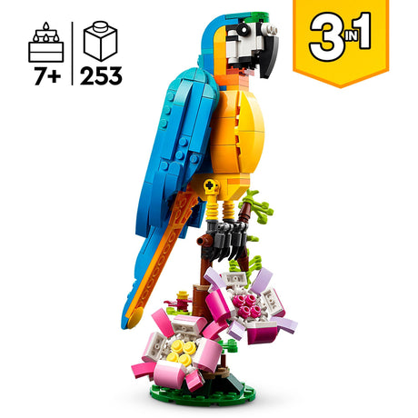Lego Creator 3 en 1, loro exótico, rana y pez, juego de juguetes para niños - 31136