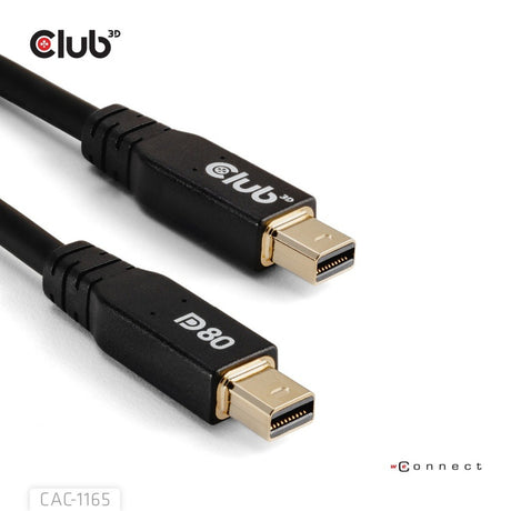 Club 3D Cable bidireccional Mini DisplayPort a Mini DisplayPort DP80 (Negro, 1 Metro, Certificado Vesa)