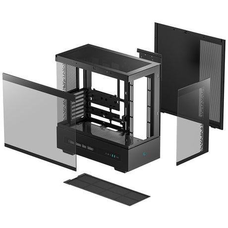 Carcasa de torre midi digital Deepcool ch690 (negro | 2x USB-A | 1x USB-C | vidrio templado)