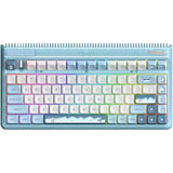Teclado mecánico inalámbrico Iqunix OG80 wintertide (azul claro, diseño EE. UU. (QWERTY), Iqunix Moonstone Turbo, 80% (TKL), LED RGB, intercambiable en caliente, PBT, 2,4 GHz | Bluetooth 5.1 | USB-C)