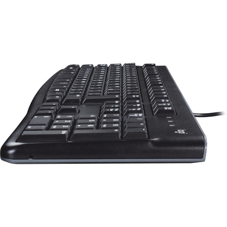 Teclado Logitech k120 para empresas (negro, diseño europeo (qwerty), cúpula de goma, 100%)