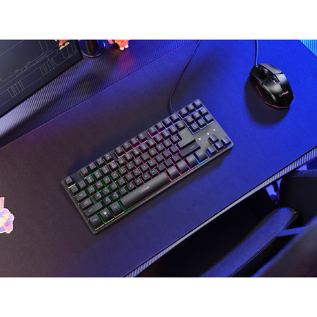 Trust GXT 833 Thado teclado con iluminación TKL (negro, distribución US (QWERTY), 80% (TKL), RGB)