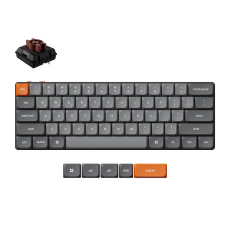 Teclado mecánico Keychron K9 Max-H3 RGB (negro, diseño estadounidense (QWERTY), marrón leche, 60 %, LED RGB, PBT de doble disparo, intercambio en caliente, USB-C | 2,4 GHz | Bluetooth 5.1)