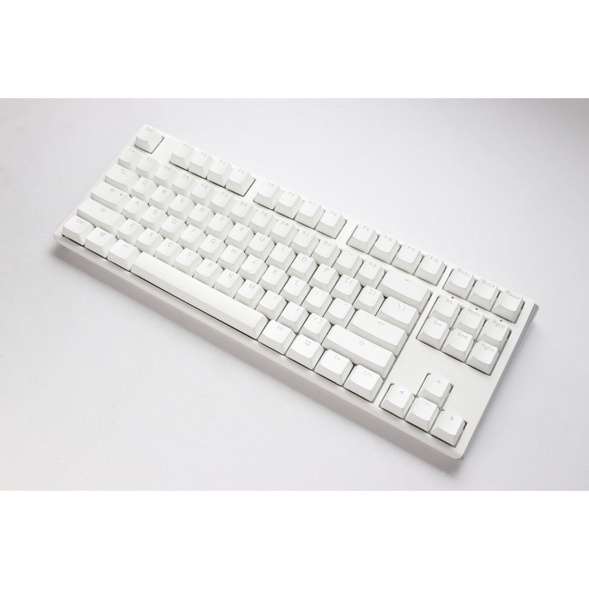 Teclado mecánico Ducky one 3 clásico blanco puro tkl rgb (blanco, diseño estadounidense (qwerty), rojo silencioso cherry mx, 80% (tkl), leds rgb, pbt de doble disparo, intercambiable en caliente, mecánica quack)