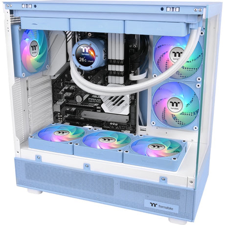 Thermaltake ct120 ex inversa argb sync ventilador de refrigeración para pc hortensia azul (paquete de 3 ventiladores) ventiladores de caja (azul claro, 3 piezas, 120 x 120 x 25 mm, pwm)
