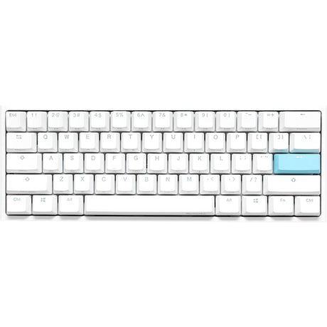 Teclado mecánico para juegos Ducky one 2 pro mini white classic rgb (blanco, diseño estadounidense (qwerty), rojo cereza mx, 60%, led rgb, pbt de doble disparo, mecánica quack)