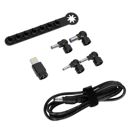 Kit de accesorios Legacy de 90 W Targus (cable de CC a punta + 5 puntas + soporte de almacenamiento) Adaptador (negro, para estaciones de acoplamiento)