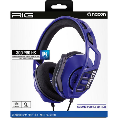 Auriculares supraaurales para juegos Nacon Rig 300 Pro HS Cosmic (púrpura, Playstation 4, Playstation 5, Windows, Nintendo Switch)