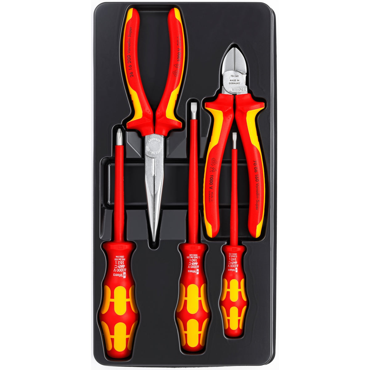 Juego de herramientas Knipex vde 00 20 13 (rojo amarillo, 5 piezas)