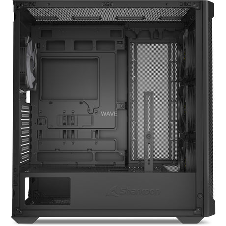 Sharkoon ak4w rgb strip midi tower carcasa (negro | 2x usb-a | 1x usb-c | rgb | vidrio templado)