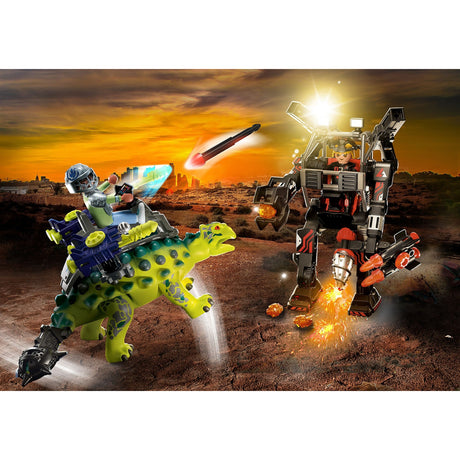 Playmobil Dino Rise - Saichania: Juguete de construcción Defensa de los Luchadores (70626)