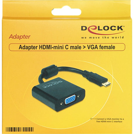 Delock Adaptador mini HDMI-C (macho) > VGA (hembra) (negro, 0,24 metros)