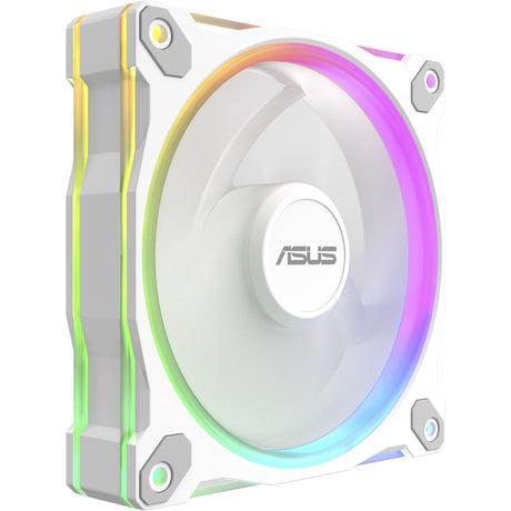 Ventilador inverso asus prime mr120 argb - paquete triple de ventiladores de caja (blanco, 3 piezas, 120 x 120 x 28 mm, 3 piezas)