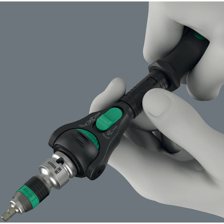 Wera 8000 b carraca de velocidad zyklop edición negra con accionamiento 3 8 (negro verde)