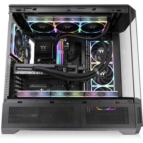 Carcasa de torre grande Thermaltake view 600 tg (negro | 2x USB-A | 1x USB-C | vidrio templado)