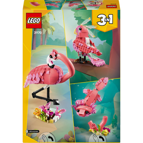 Lego ® Creator animales salvajes 3 en 1: set de flamenco rosa - 31170