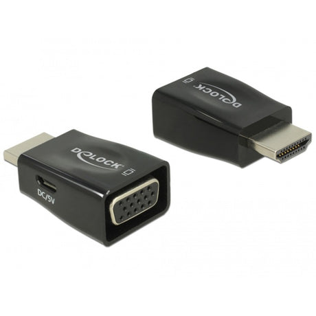 Delock adaptador hdmi-a macho > vga hembra (negro)